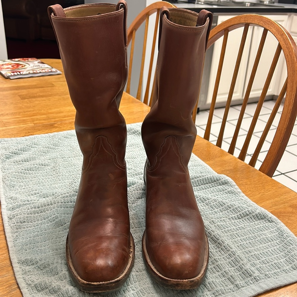 Austin Hall boots , handmade in Mexico, vintage, marked Aug 1984, size 11